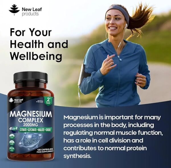 New leaf Magnesium 4-IN-Magnesium Complex 2000mg - 120 Capsules (2 months supply) - Image 3