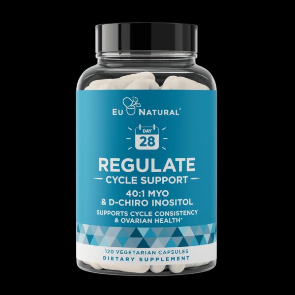 Eu natural Regulate Cycle support  – (40:1 Myo-Inositol & D-Chiro Inositol(2000mg Inositol) – 120 Capsules