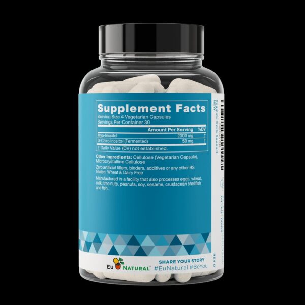 Eu natural Regulate Cycle support  – (40:1 Myo-Inositol & D-Chiro Inositol(2000mg Inositol) – 120 Capsules - Image 4