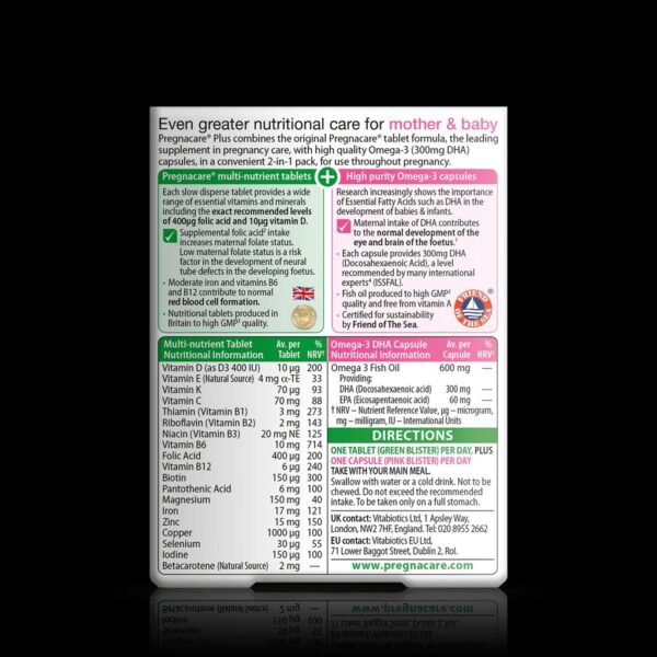 Vitabiotics Pregnacare Plus - 56 Tablets/Capsules - Image 3