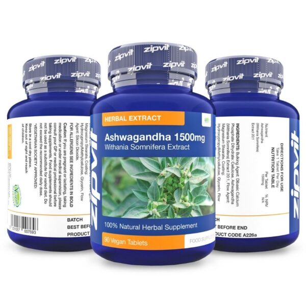 Zipvit Ashwagandha 1500mg (2 months supply)- 90 Tablets - Image 2