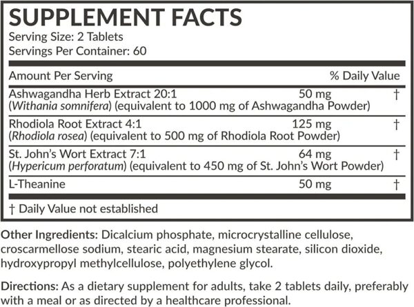 Futurebiotics Chill Pill + Ashwagandha, Rhodiola, St. John’s Wort, & L-Theanine 2000mg  - 120 Capsules - Image 4