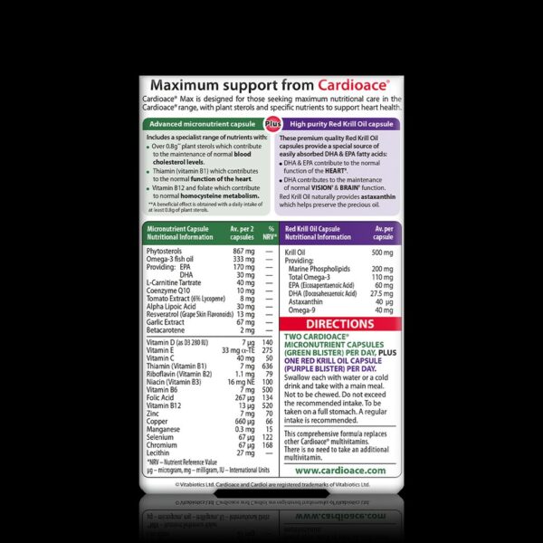 Vitabiotics Cardioace Max - 84 Capsules - Image 3