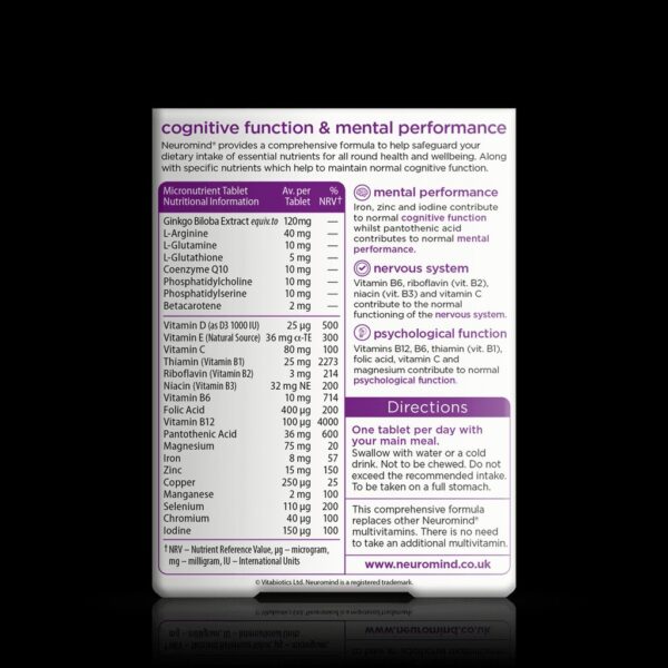 Vitabiotics Neuromind Original(formerly Neurozan) - 30 Tablets - Image 3